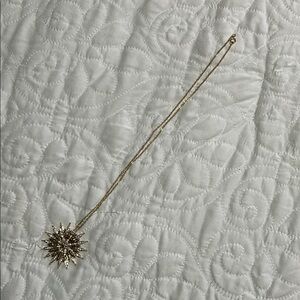 Gold Sunburst Pendant Necklace